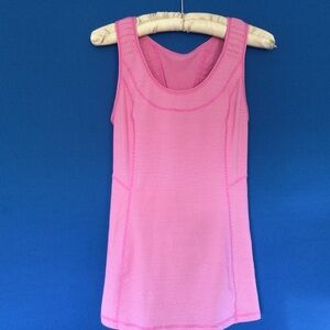 Lululemon Tank Size 4 Stay on Course Rare Paris Pink White Striped